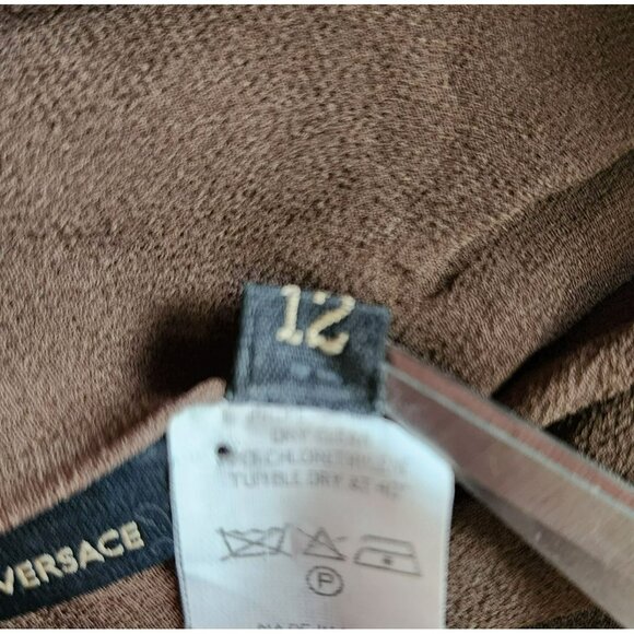 Versace Brown Skirt L Silk Viscose IT46 | US12 Solid Tailored Fit - Picture 3 of 9